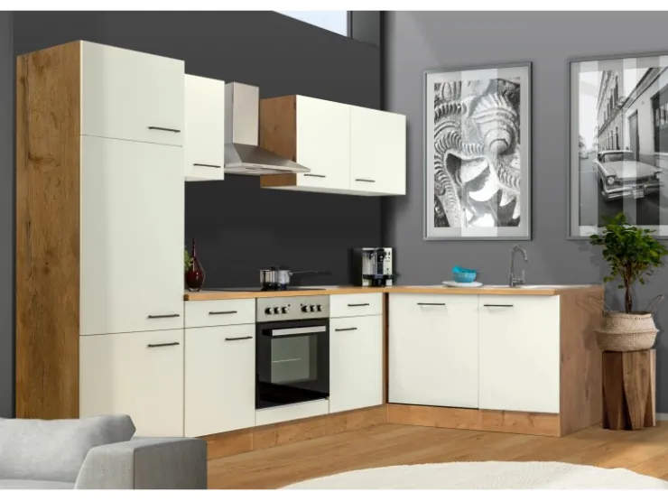 Sale Flex-Well Exclusiv Winkelküche Vintea 280x170 cm Magnolia-Lancelot Oak