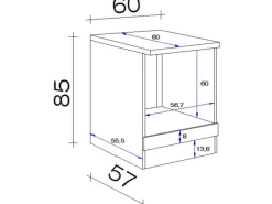 Discount Flex-Well Küchen-Herdumbauschrank mit Arbeitsplatte Lucca 60 cm Herde|Küchenschränke