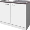 Clearance Flex-Well Classic Flex-Well Küchen-Spülenunterschrank inkl. Einbauspüle und Arbeitsplatte Lucca
