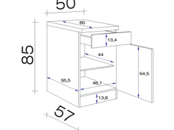 Flex-Well Classic Küchenschränke<Flex-Well Küchen-Unterschrank mit Arbeitsplatte Lucca 50 cm