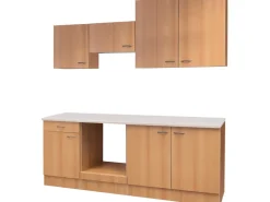 Outlet Flex-Well Classic Flex-Well Küchenzeile 210 cm ohne E-Geräte Nano Buche