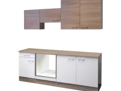 New Flex-Well Classic Flex-Well Küchenzeile 210 cm ohne E-Geräte Florida Weiß - Sonoma Eiche