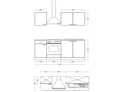 Clearance Flex-Well Classic Flex-Well Küchenzeile 210 cm ohne E-Geräte Florida Weiß - Sonoma Eiche