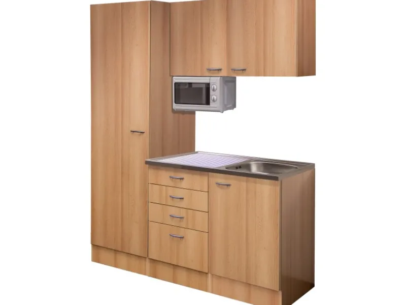 Sale Flex-Well Singleküche 150 cm Nano Buche Single-Küchen|Pantryküchen