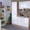 Best Flex-Well Singleküche 150 cm Valero Hochglanz Weiß-Sonoma Eiche Single-Küchen|Pantryküchen