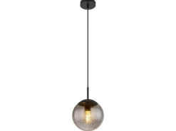 Globo Kücheninseln<Hängeleuchte Samos Schwarz/Rauchfarben Ø 20 cm
