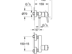 Sale Concetto Einhand-Brausebatterie DN 15 Einhebelmischer