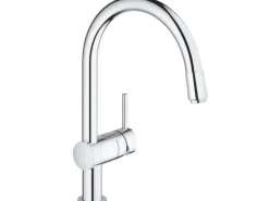 Grohe Einhebelmischer<Einhand-Spültischbatterie Minta Chrom mit herausziehbarer Spülbrause