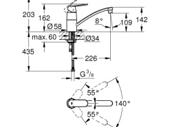 Clearance Grohe Einhand-Spültischbatterie Eurosmart C DN 15