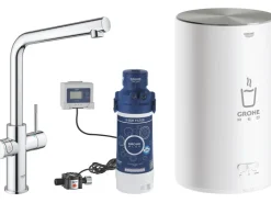 Grohe Einhebelmischer<Einhand-Spültischbatterie und Boiler Red Duo Size-M Chrom