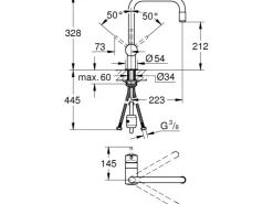 Grohe Einhebelmischer<Einhand-Spültischbatterie Minta Chrom 12,5mm (1/2") U-Auslauf