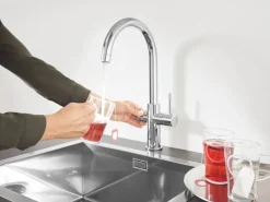 Discount Einhand-Spültischbatterie und Boiler Red Duo Size-M Chrom Einhebelmischer