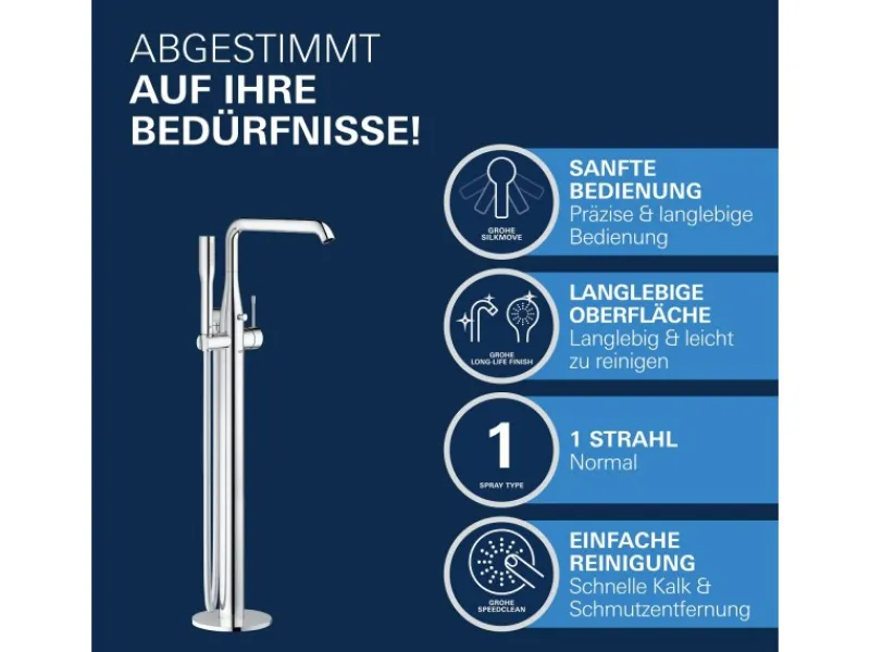 Best Einhand-Wannenbatterie Essence Bodenmontage Chrom Einhebelmischer