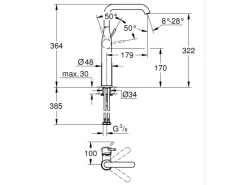 Grohe Einhebelmischer<Einhand-Waschtischbatterie Essence XL-Size Cool Sunrise gebürstet