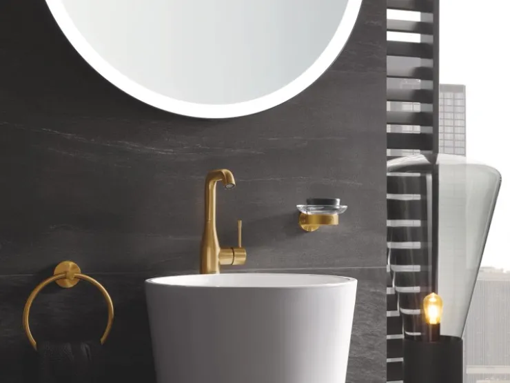 Grohe Einhebelmischer<Einhand-Waschtischbatterie Essence L-Size Cool Sunrise gebürstet
