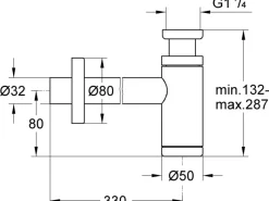 Outlet Geruchsverschluss Waschtisch 1 1/4" Ersatzteile Küchenarmatur