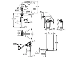 Online L-Auslauf Armatur und Boiler Red Duo L-Size Supersteel Einhebelmischer