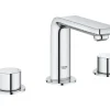 Outlet 3-Loch-Waschtischbatterie Lineare Chrom Zweigriffarmatur