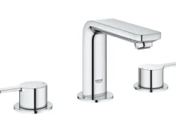 Outlet 3-Loch-Waschtischbatterie Lineare Chrom Zweigriffarmatur