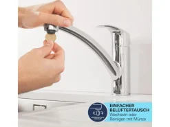 QuickFix  Einhand-Küchenarmatur Swift DN 15 Niedrig Schwenkbereich Chrom Einhebelmischer