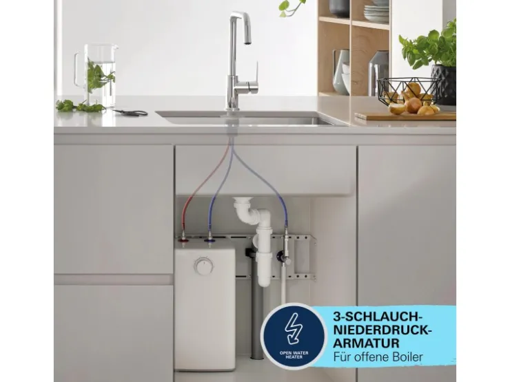 Grohe Einbauküchen<QuickFix Küchenarmatur Get Chrom Niederdruck mit schwenkbarem Rohrauslauf