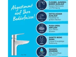 Online QuickFix Waschtischarmatur Start M herausziehbarer Auslauf 32 mm (1 1/4") Einhebelmischer