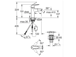 Online QuickFix Waschtischarmatur Start M herausziehbarer Auslauf 32 mm (1 1/4