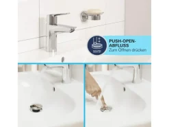 Best QuickFix Waschtischarmatur Start S-Size Push-open Ablaufgarnitur 1 1/4