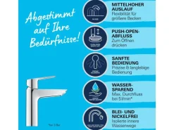 Online Grohe QuickFix Waschtischarmatur Start M-Size Push-open Ablaufgarnitur 1 1/4"