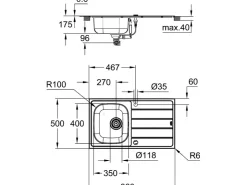 Sale Grohe Set aus Einbauspüle und Küchenarmatur Edelstahl