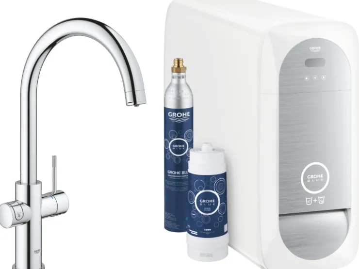 Grohe Einhebelmischer<Spültischbatterie Blue Home Start mit hohem Auslauf Chrom