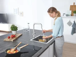 Grohe Einhebelmischer<U-Auslauf Starter Kit Blue Home Chrom