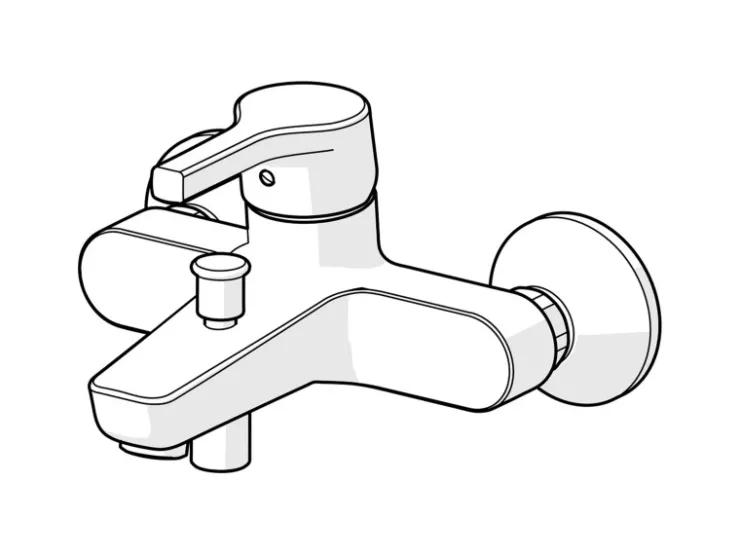 Discount Hansa Wannenfüll- und Brausebatterie Einhebelmischer Paleno 5645 Chrom