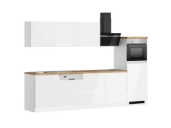Clearance Held Möbel Held Küchen Küchenzeile Gera 300 cm Weiß/Wotan mit E-Geräten /autark