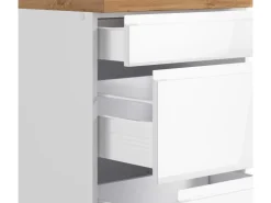 Clearance Held Möbel Held Küchen Küchenzeile Gera 300 cm Weiß/Wotan mit E-Geräten /autark