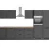 Held Möbel Herde|Gefrierschränke<Held Küchen Küchenzeile Kempten 360 cm Grau/Graphit mit E-Geräten /autark