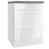 Best Held Küchen Kochfeldumschrank Gera 60 cm Weiß/Beton Kochfelder