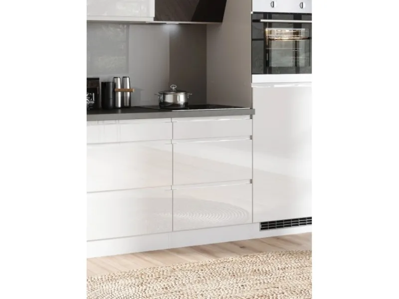 Best Held Küchen Kochfeldumschrank Gera 60 cm Weiß/Beton Kochfelder