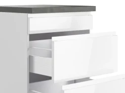 Best Held Küchen Kochfeldumschrank Gera 60 cm Weiß/Beton Kochfelder