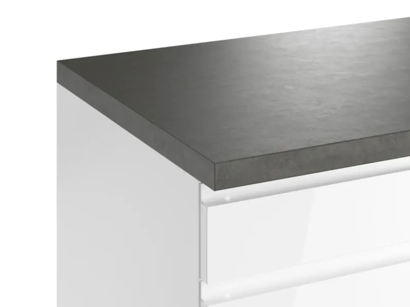 Best Held Küchen Kochfeldumschrank Gera 60 cm Weiß/Beton Kochfelder