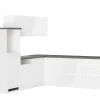 Best Held Küchen Winkelküche Gera 240 cm Weiß/Beton ohne E-Geräte /autark Winkelküchen