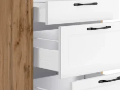 Best Held Möbel Held Küchen Winkelküche Kempten 300 cm mit E-Geräten Wotan/Weiß