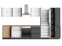 Clearance Held Möbel Held Küchen Winkelküche Kempten 360 cm mit E-Geräten Graphit/Grau