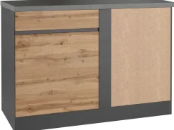 Held Möbel Küchenschränke<Küchen-Eckschrank Turin 120 cm Wotaneiche/Graphit Wotaneiche-Graphit