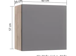 Best Küchen-Hängeschrank Turin 60 cm Graphit/Wotaneiche Küchenschränke
