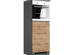 Online Küchen-Kühlschrank/Ofenumbauschrank Turin 60 cm Wotaneiche/Graphit Kühlschränke