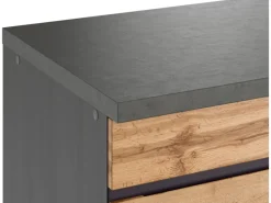 Best Küchen-KochfeldKüchen-Umbauschrank Turin 60 cm Wotaneiche/Graphit Küchenschränke