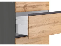 Best Küchen-KochfeldKüchen-Umbauschrank Turin 60 cm Wotaneiche/Graphit Küchenschränke
