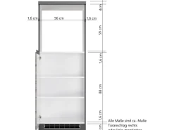 Outlet Küchen-OfenKüchen-Umbauschrank Turin 60 cm Graphit/Wotaneiche Herde
