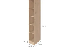 Hot Held Möbel Küchenregal Sorrento BxHxT 30x 200x 60 cm 4 Einlegeböden Wotaneiche